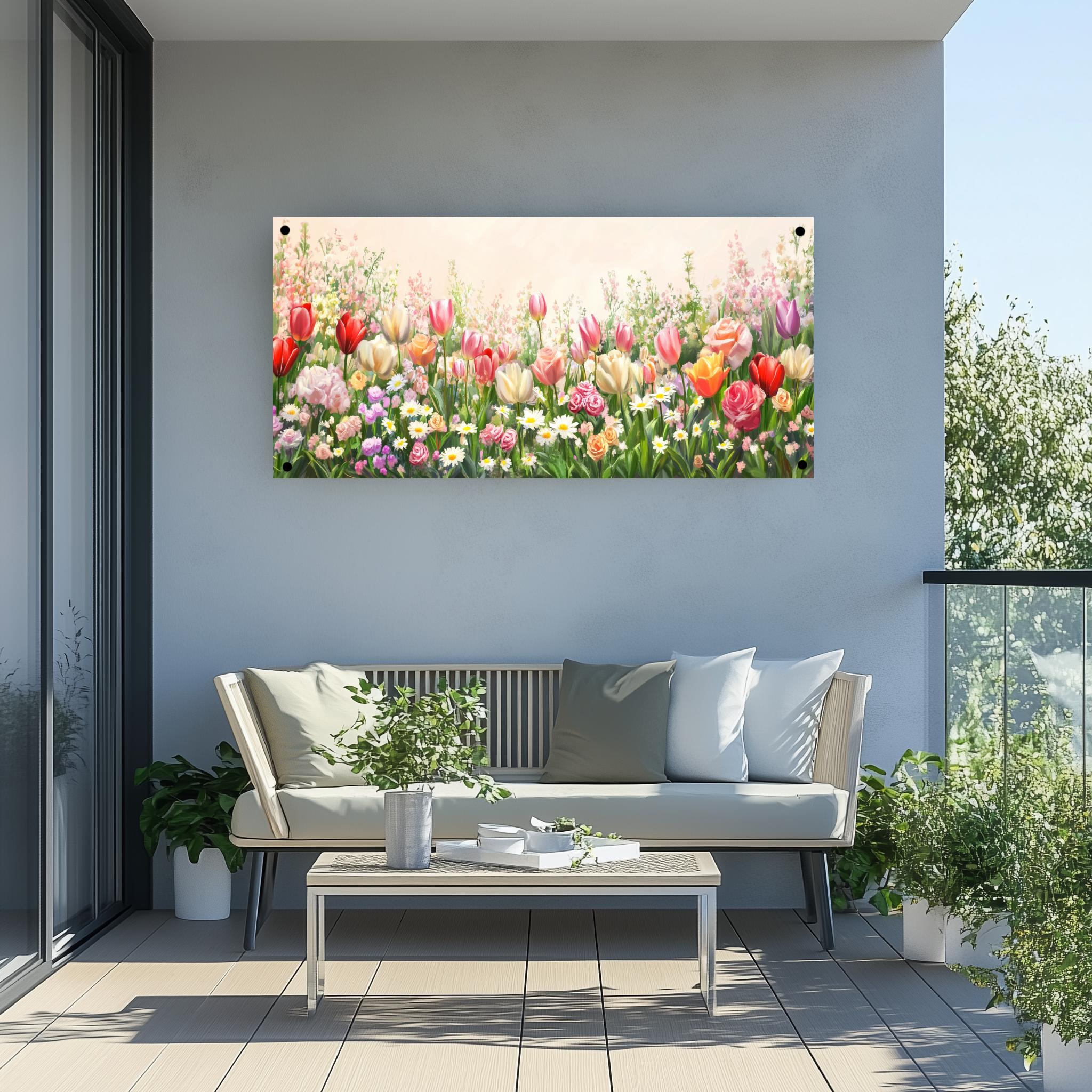Tuinposter Bloemenveld sfeerbeeld 4