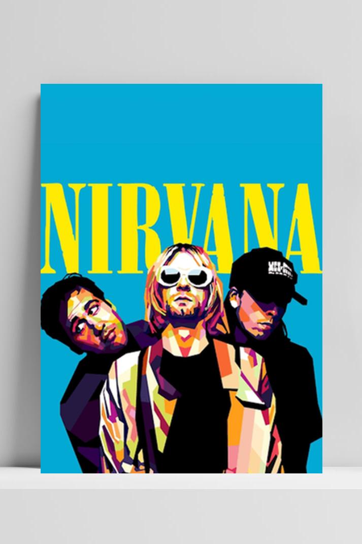 Nirvana Poster op 3mm aluminium dibond