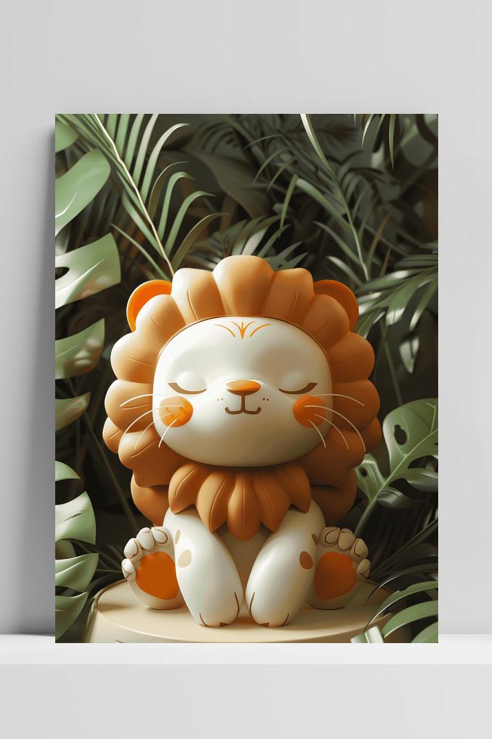 Babyleeuw op 3mm aluminium dibond