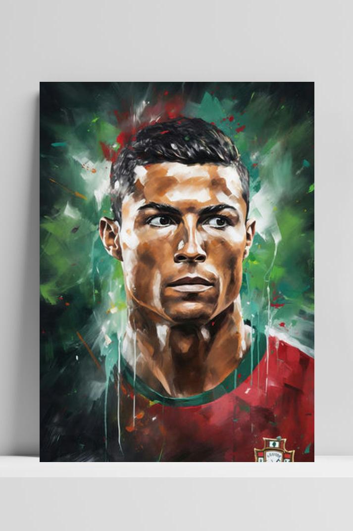 Cristiano Ronaldo Portugal op 3mm aluminium dibond