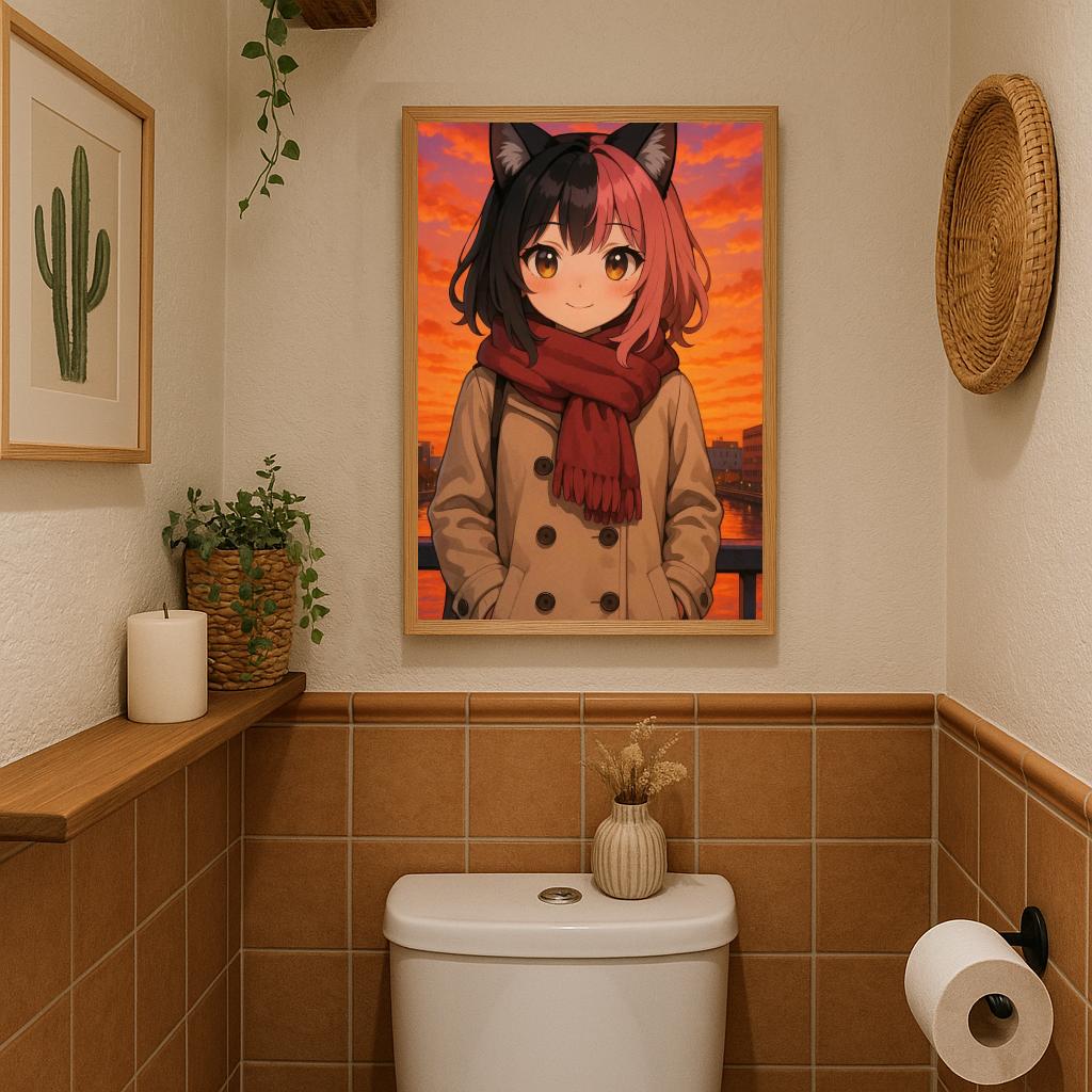 Anime Girl Cat poster sfeerbeeld 3