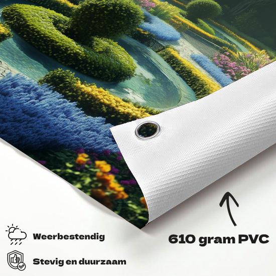Tuinposter Doolhof materiaal-detail: 610 grams weerbestendig PVC-doek