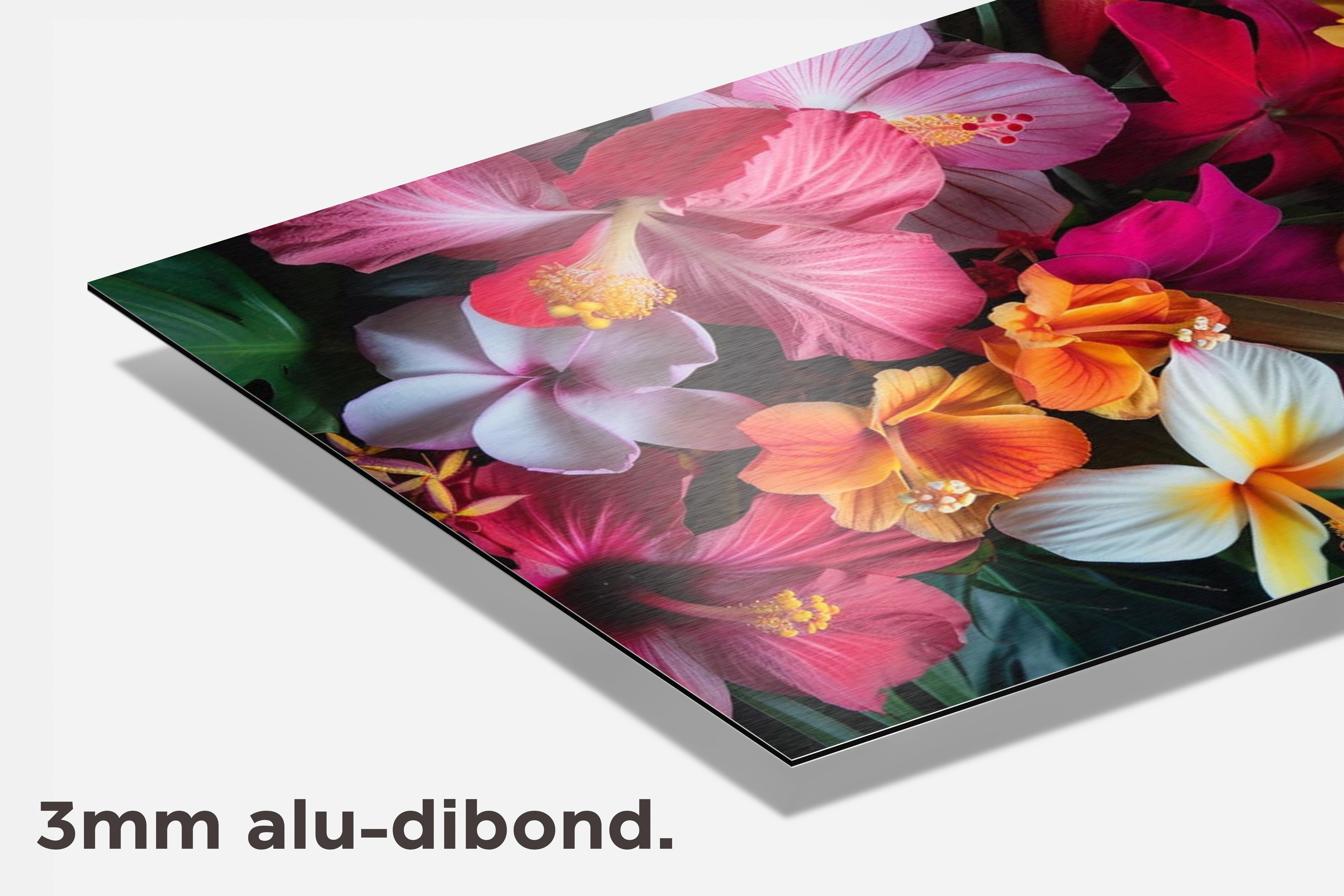 Kleurrijke Bloemen dibond detail