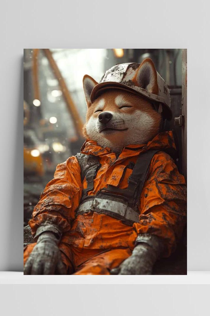 Shiba Inu op 3mm aluminium dibond