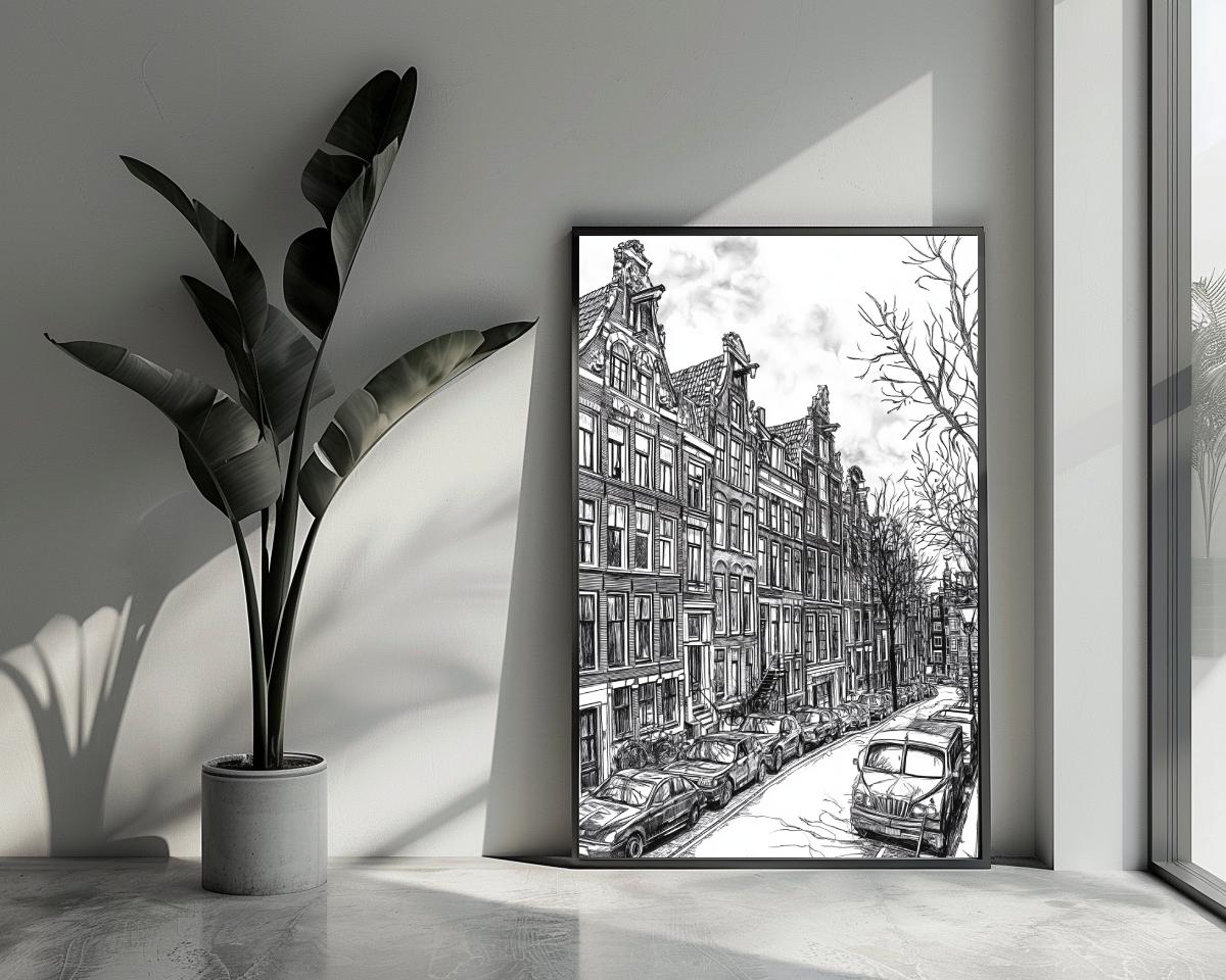 Amsterdam B&W poster van 25 Artstreet