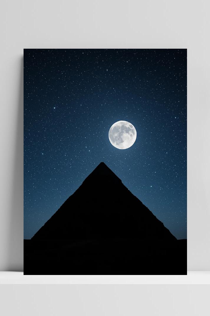 Silhouette Pyramid Night Stars in interieur