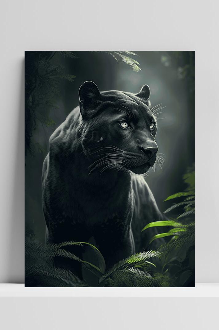 Zwarte Panter op 3mm aluminium dibond