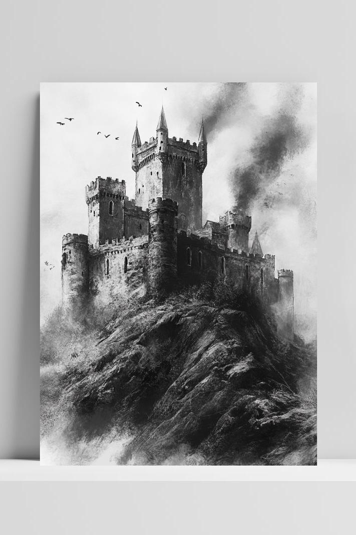 Castle B&W op 3mm aluminium dibond