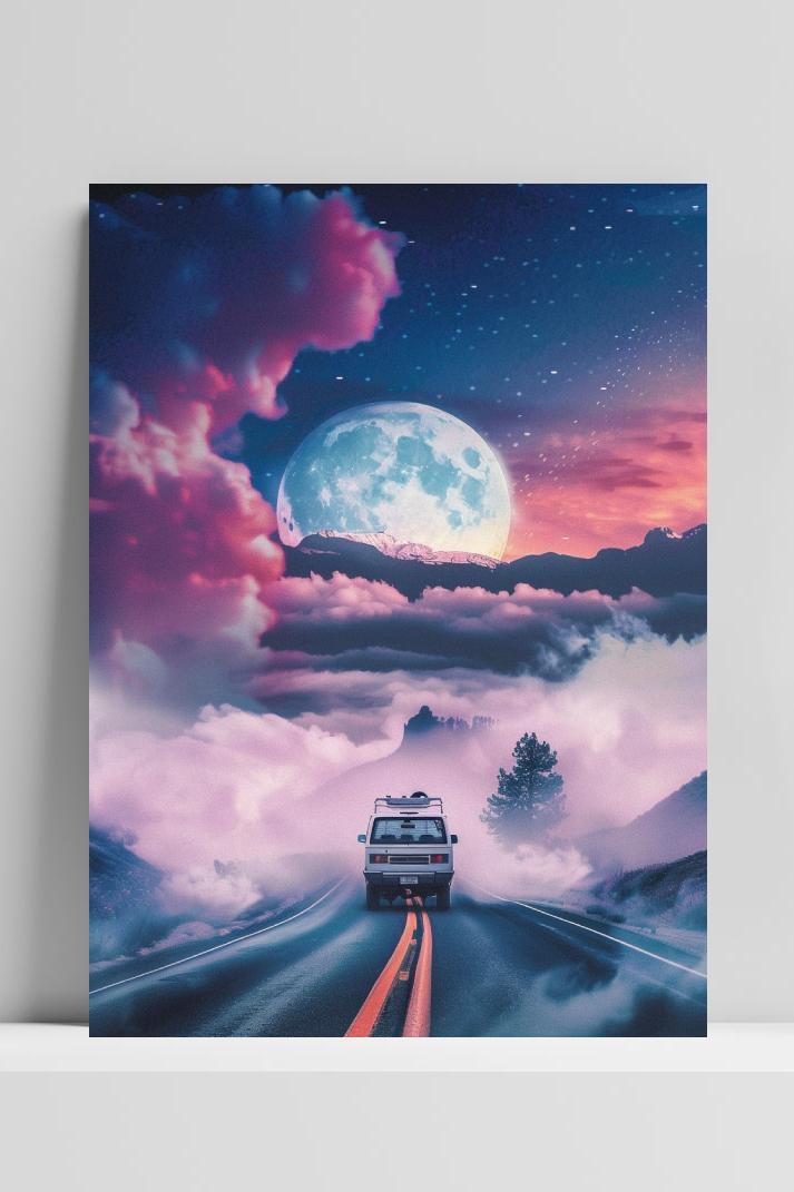 Roadtrip berg op 3mm aluminium dibond
