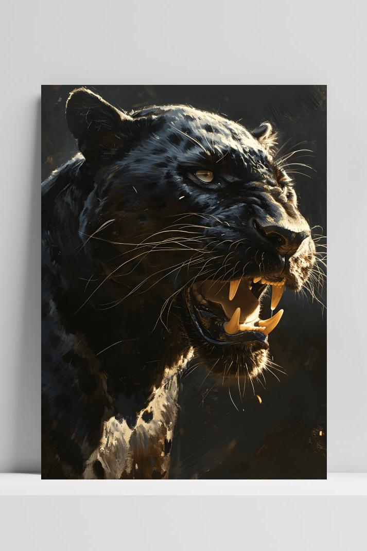Zwarte Panter op 3mm aluminium dibond