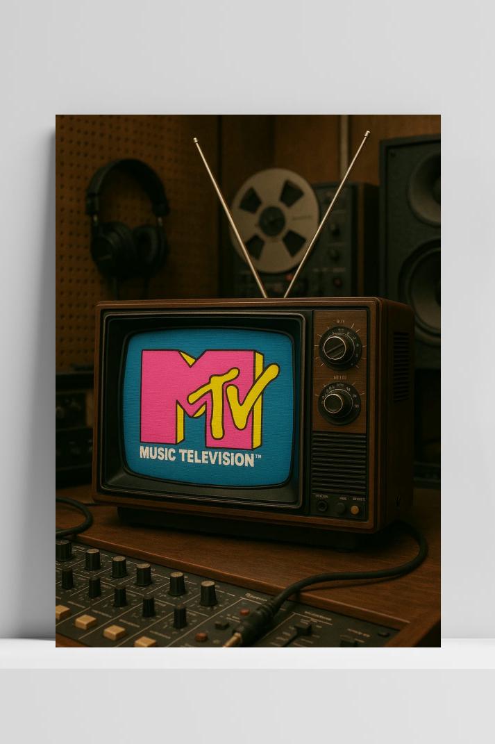 MTV Vintage op 3mm aluminium dibond