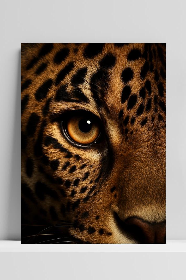 Leopard Close-up op 3mm aluminium dibond