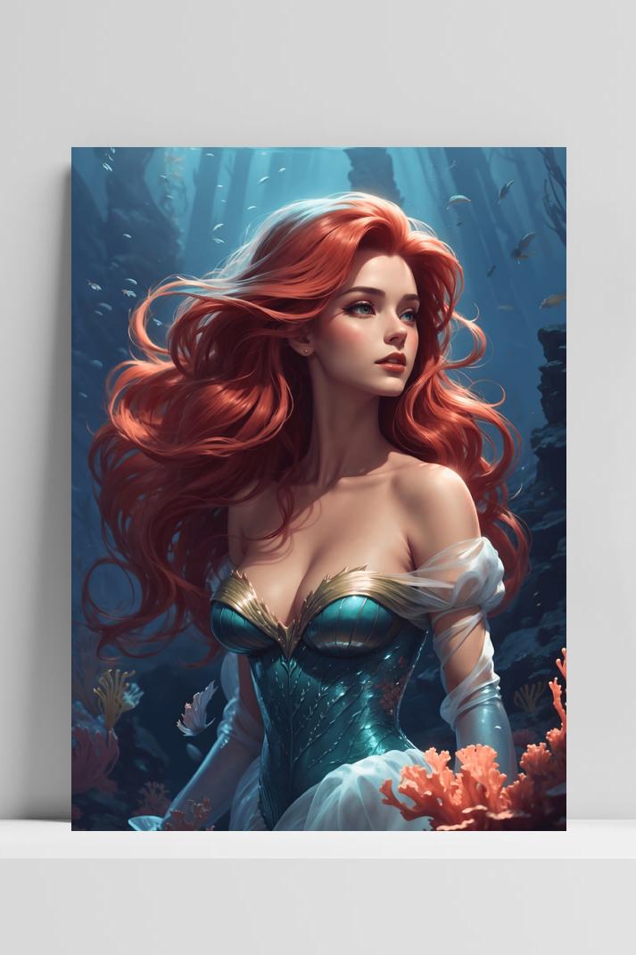 Zeemeermin op 3mm aluminium dibond