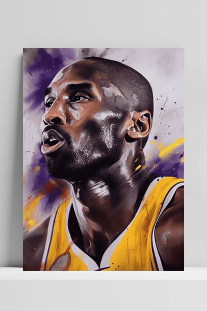 Kobe Bryant Poster op 3mm aluminium dibond