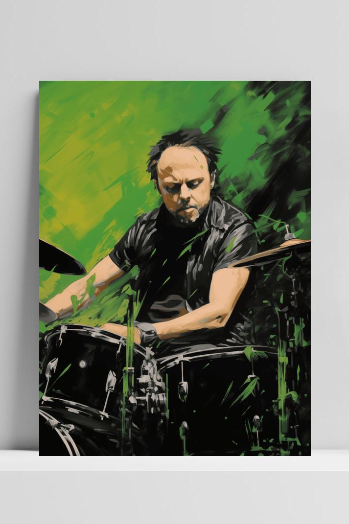 Lars Ulrich Metallica op 3mm aluminium dibond