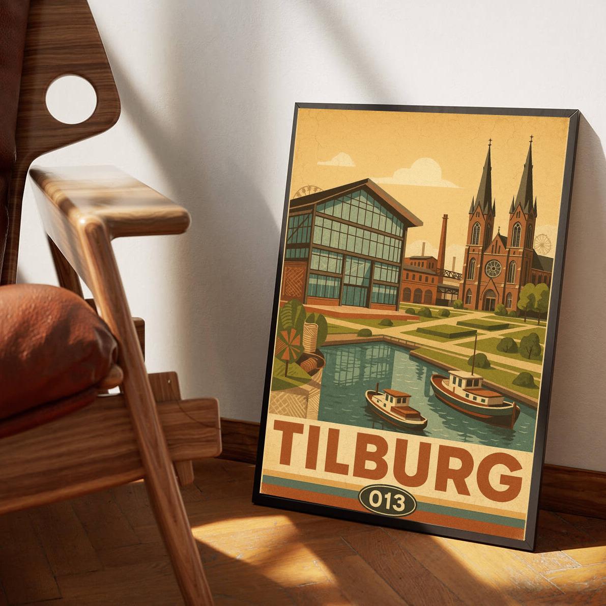 Tilburg Netherlands Vintage Text poster sfeerbeeld 3