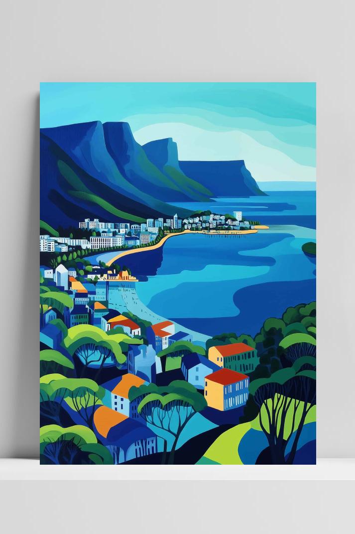 Kaapstad op 3mm aluminium dibond