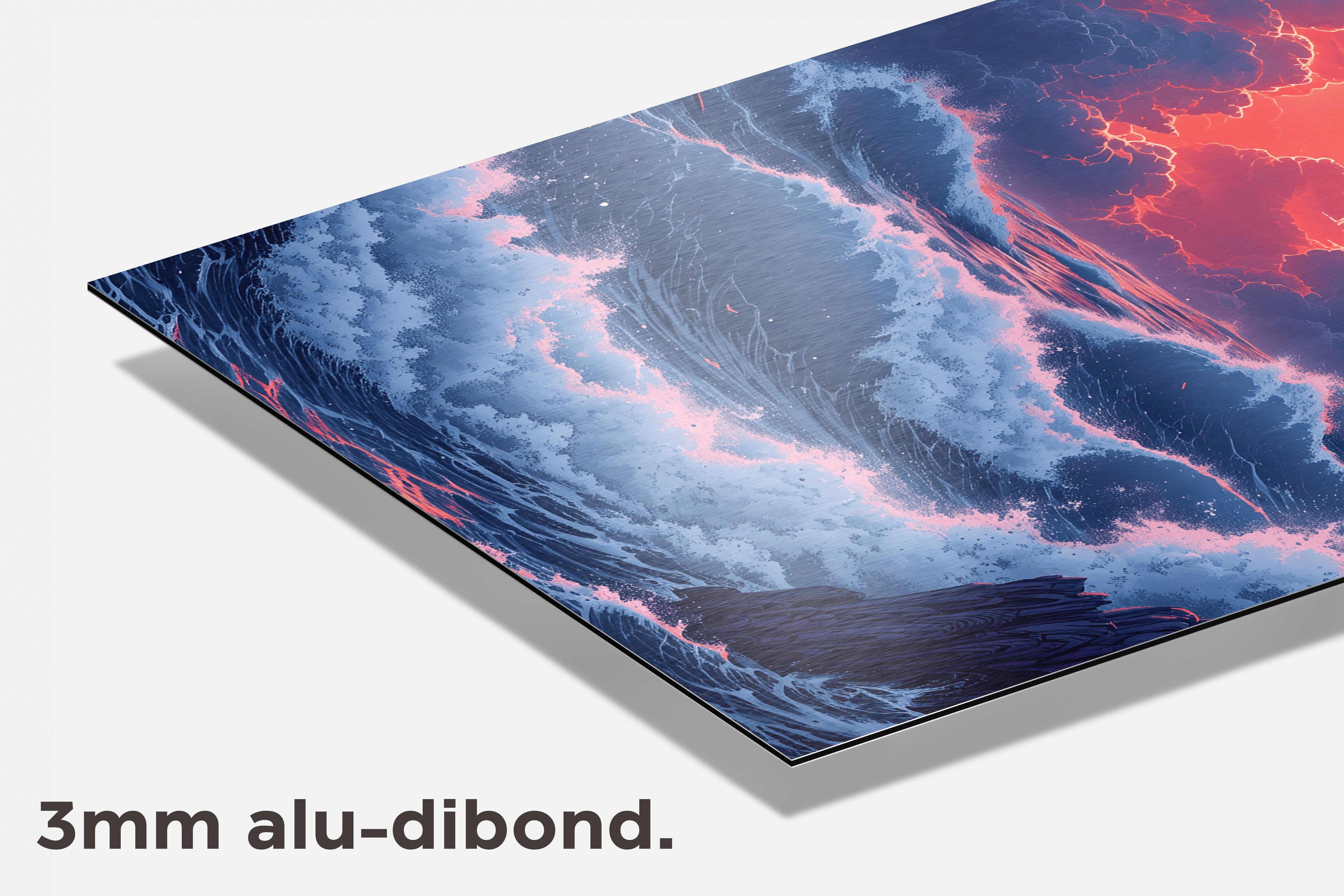 Zeegolf Maan dibond detail
