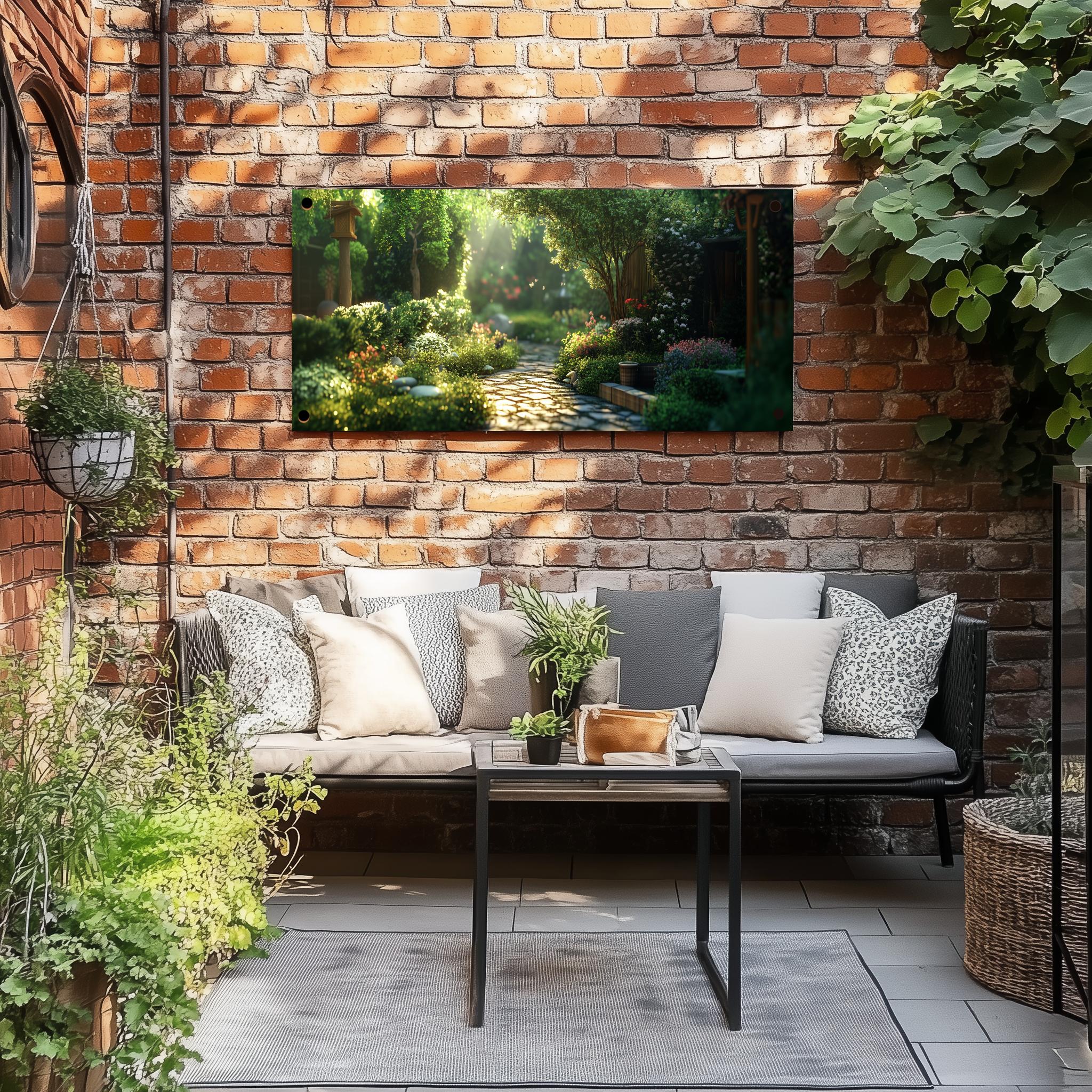 Tuinposter Zonovergoten Tuin sfeerbeeld 3