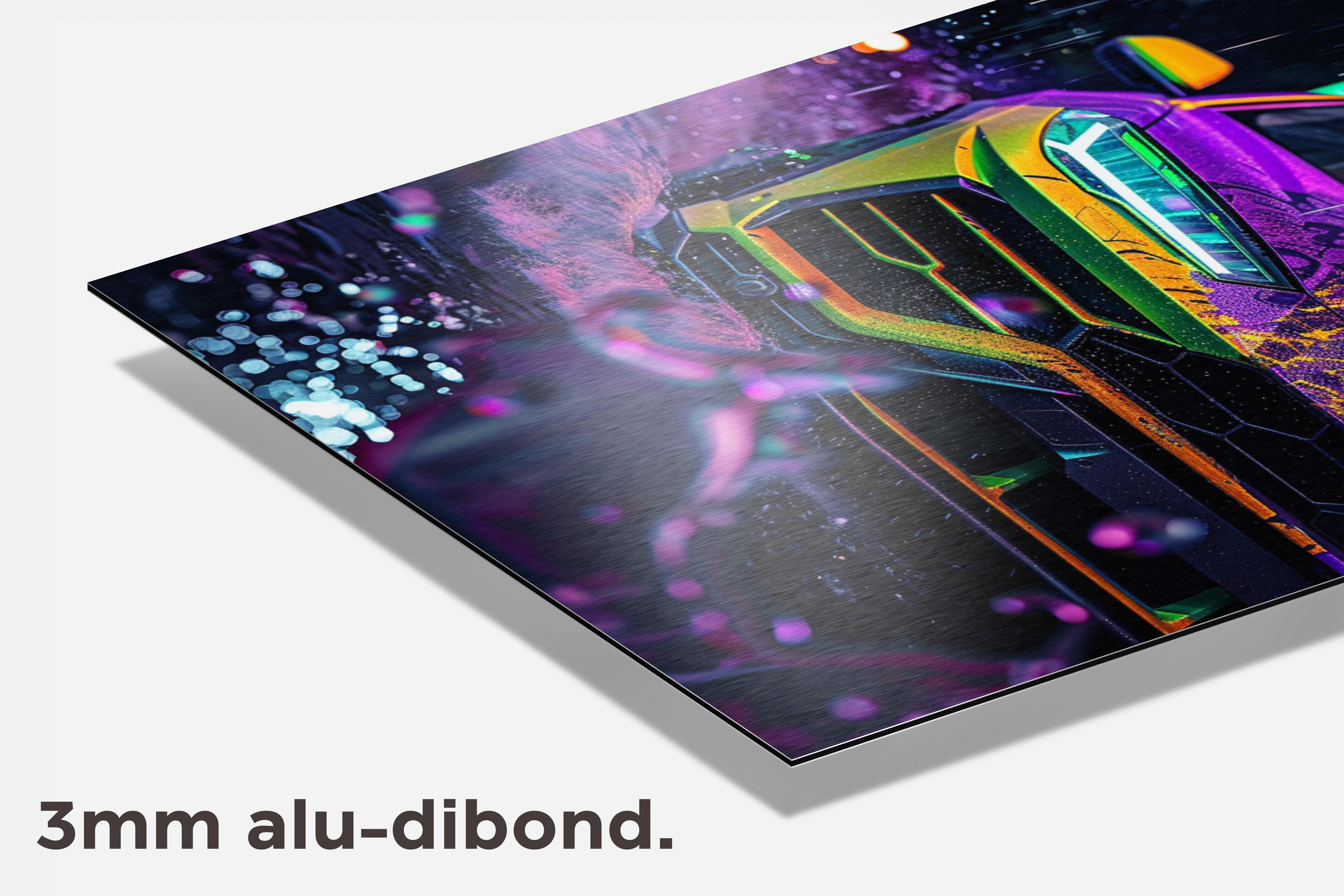 Lamborghini neon dibond detail