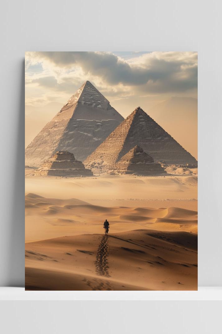 Egypte Piramides op 3mm aluminium dibond