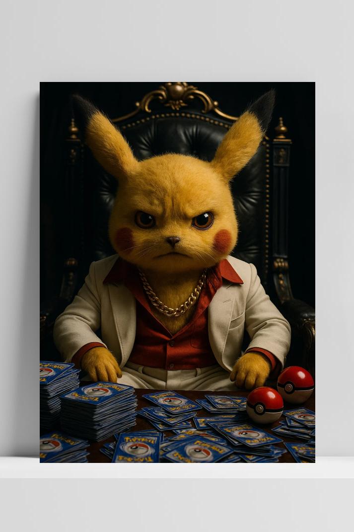 Pikachu Trading Cards Gangster op 3mm aluminium dibond