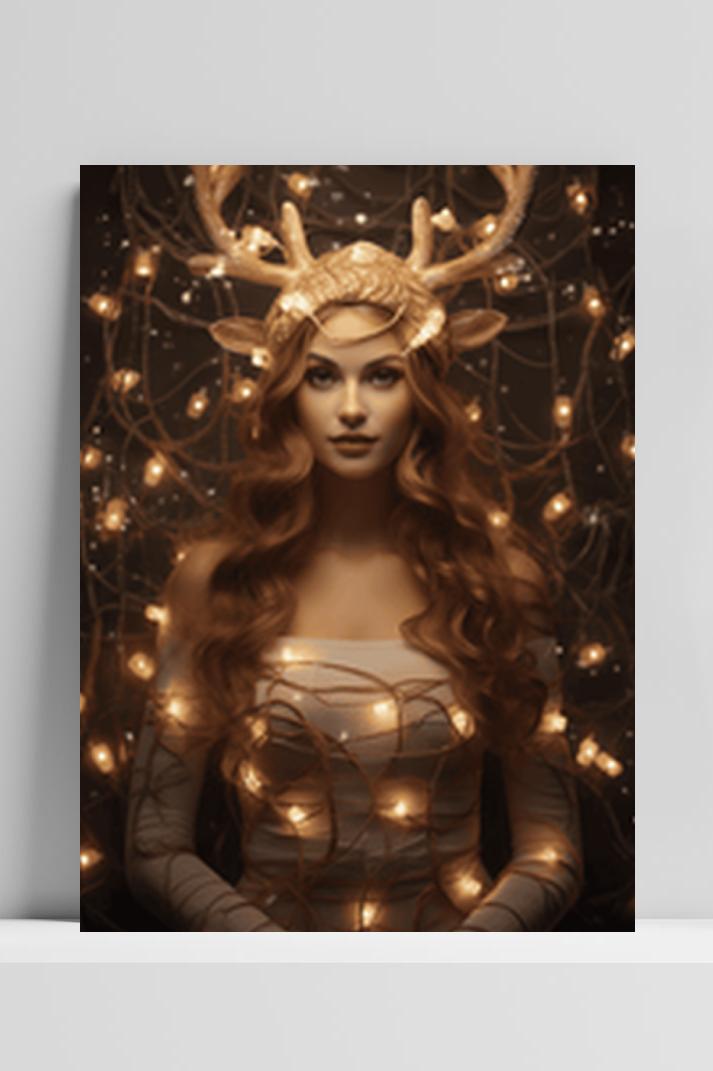Meisje Kerstversiering op 3mm aluminium dibond