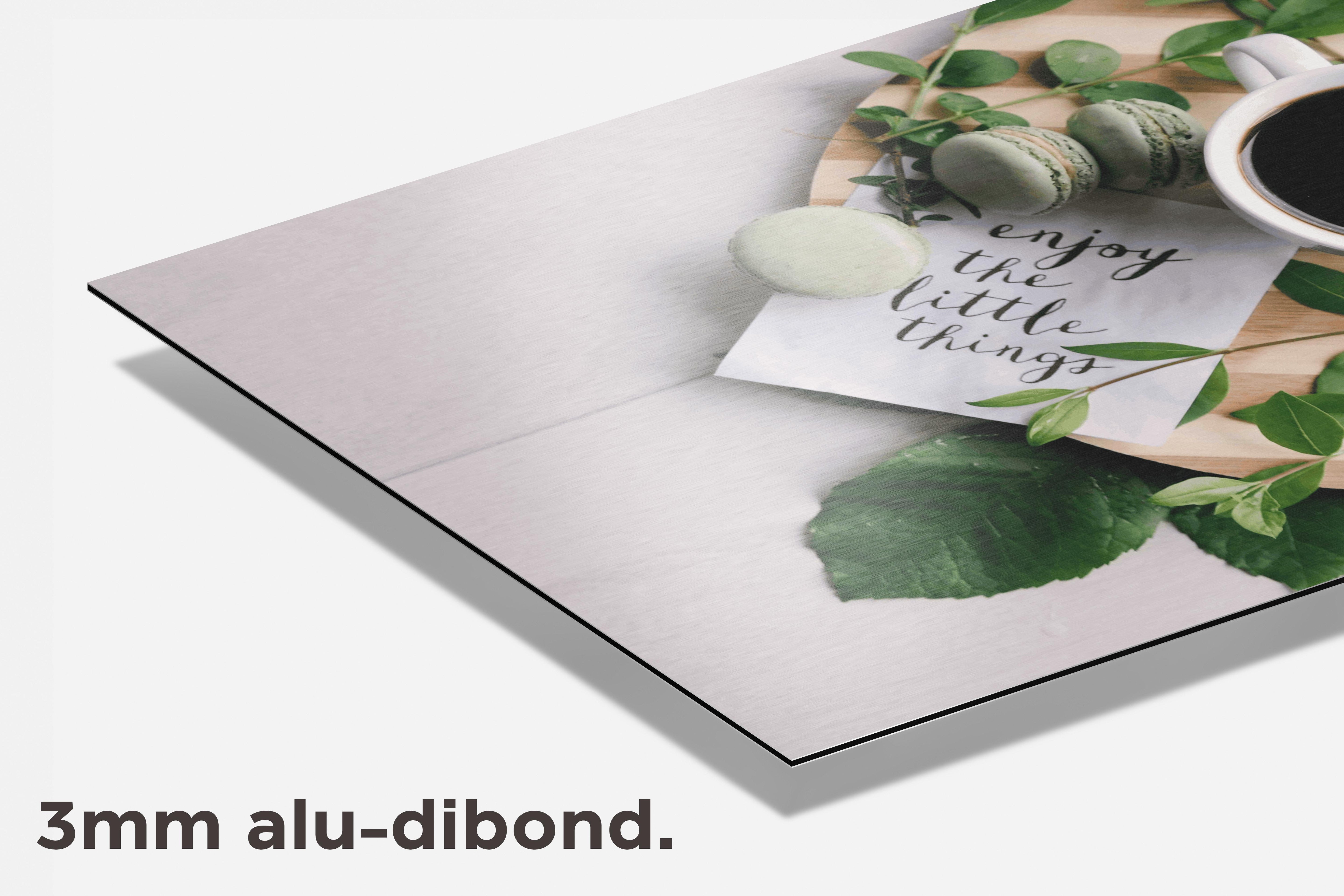 Koffie met Macarons dibond detail