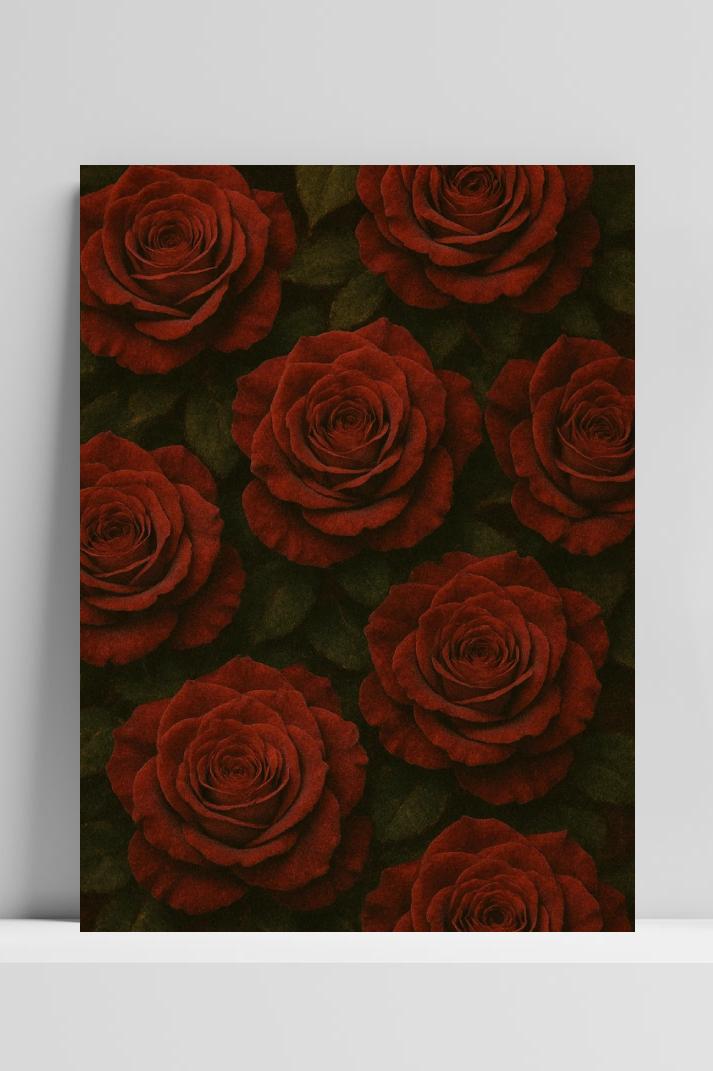 Red Roses Pattern en un interior