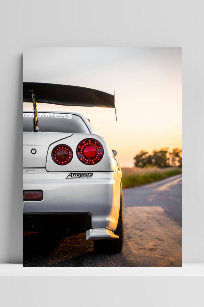 Nissan Aragosta op 3mm aluminium dibond