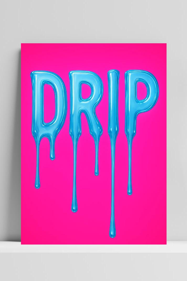 Drip Text op 3mm aluminium dibond
