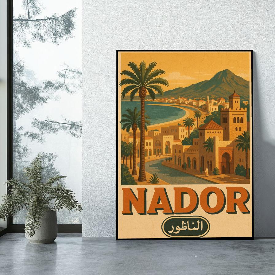 Nador Morocco Vintage Text poster sfeerbeeld 1