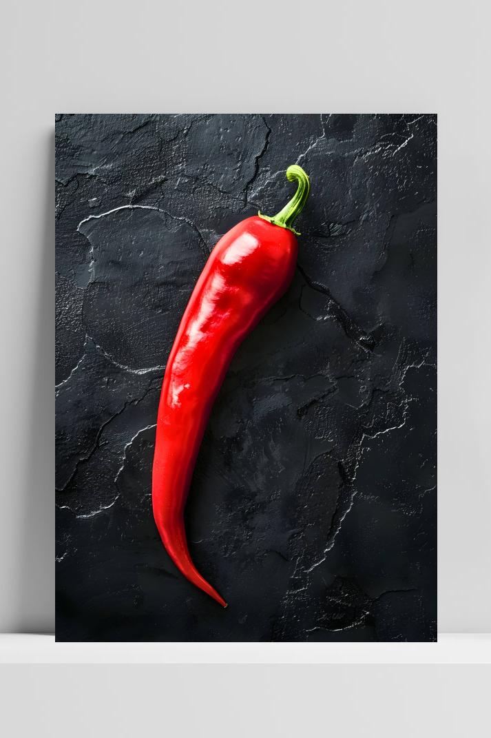 Chilipeper op 3mm aluminium dibond