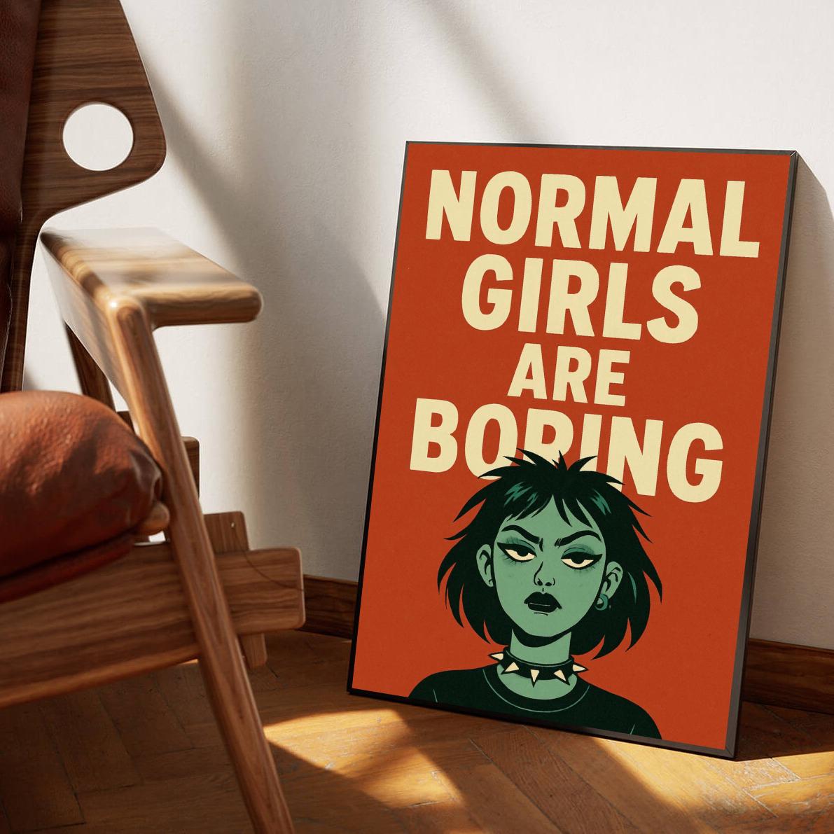 Normal Girls Are Boring Text poster sfeerbeeld 1