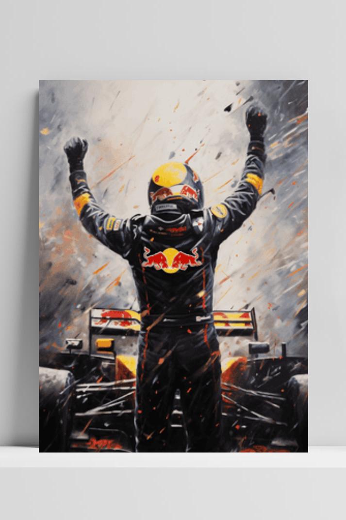 Max Verstappen Abstract op 3mm aluminium dibond