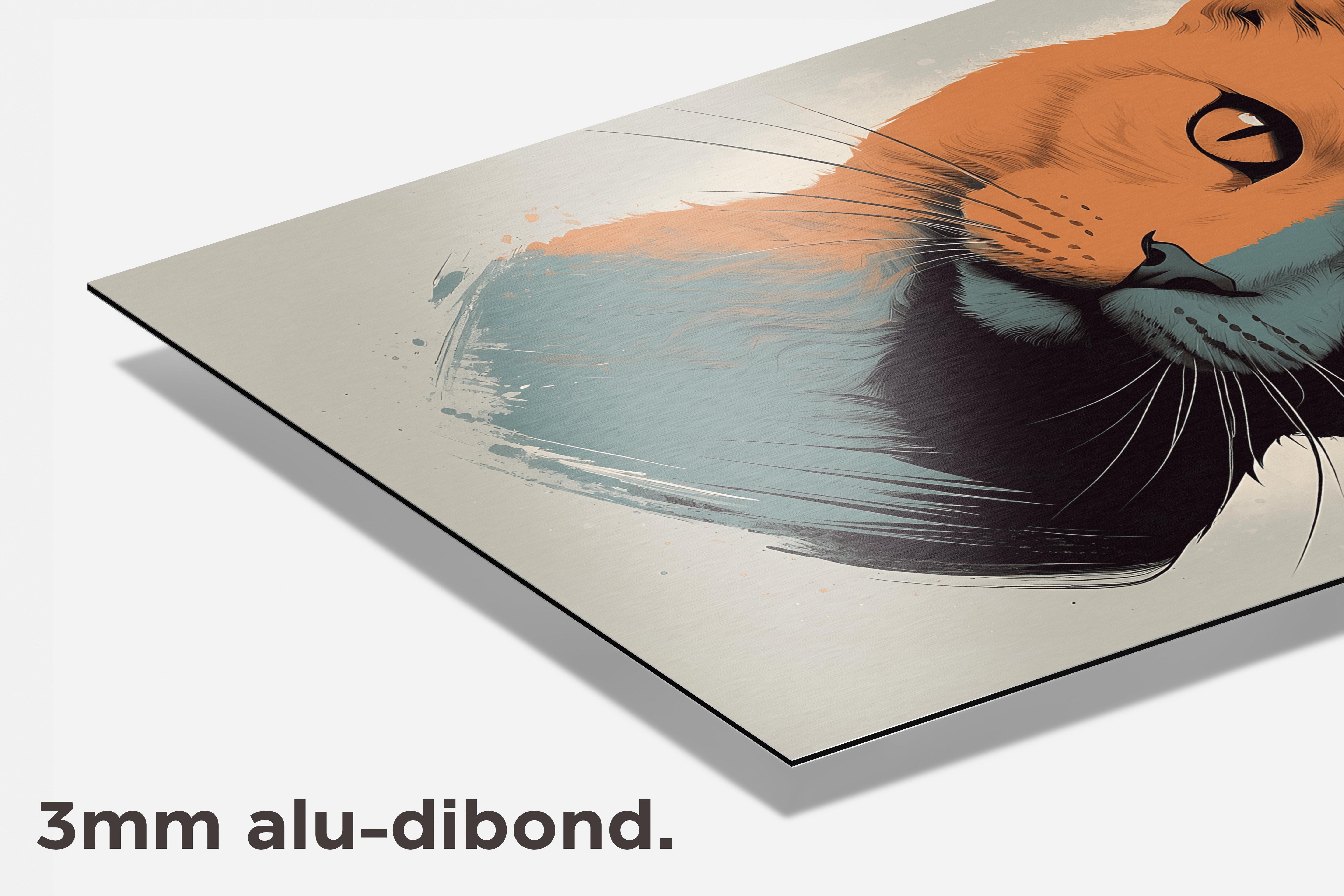 Kat Aquarel dibond detail
