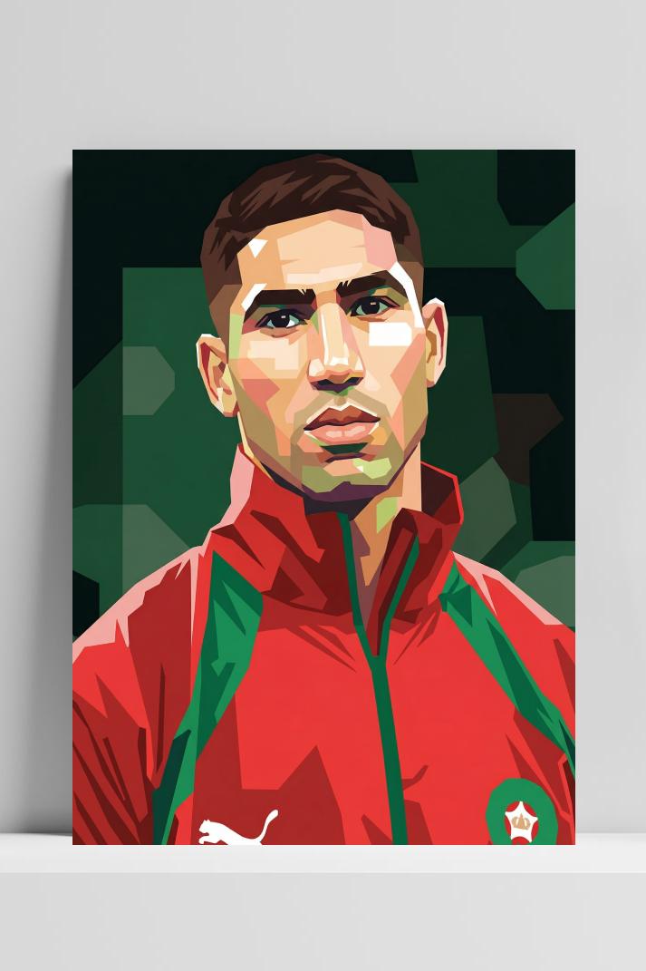Achraf Hakimi op 3mm aluminium dibond