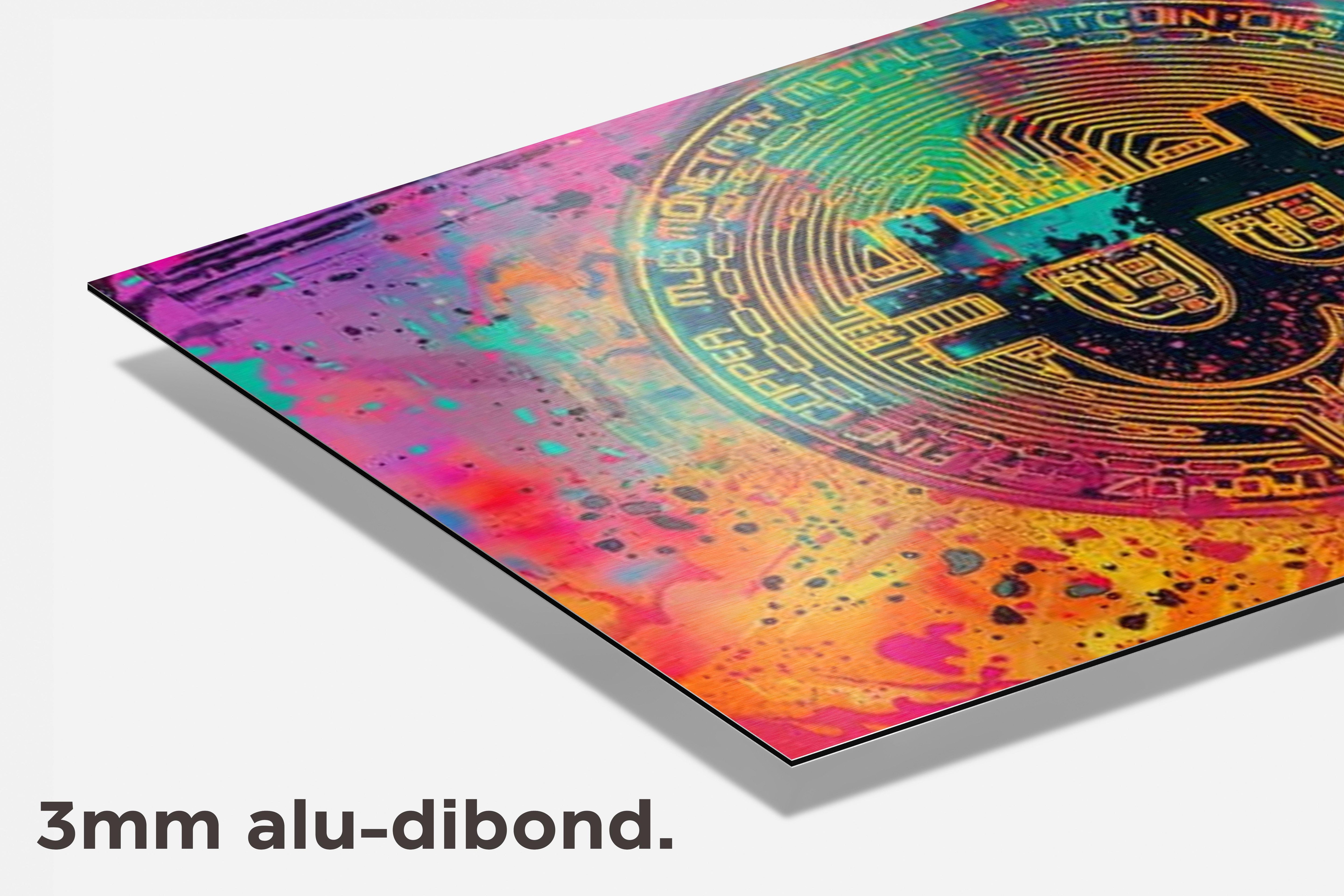 Bitcoin Roze dibond detail