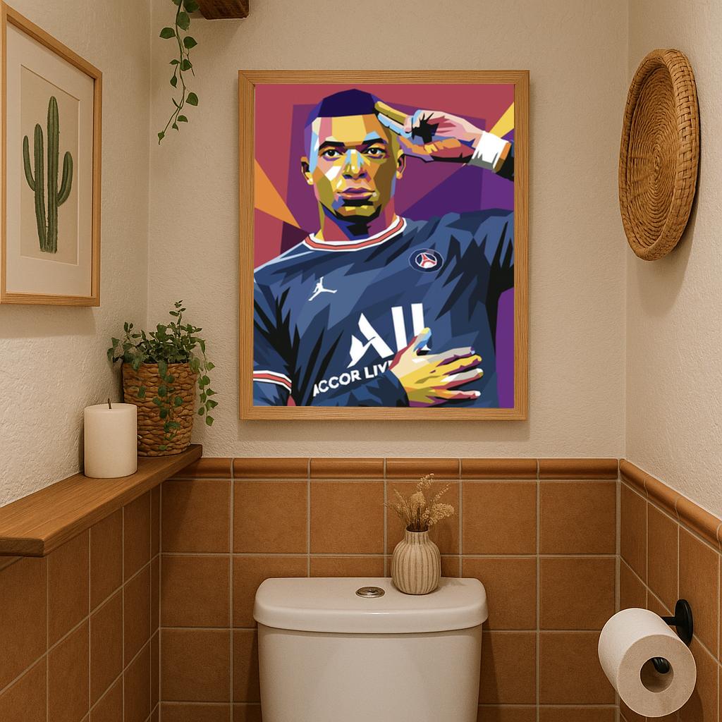 Mbappe pop art red poster sfeerbeeld 3