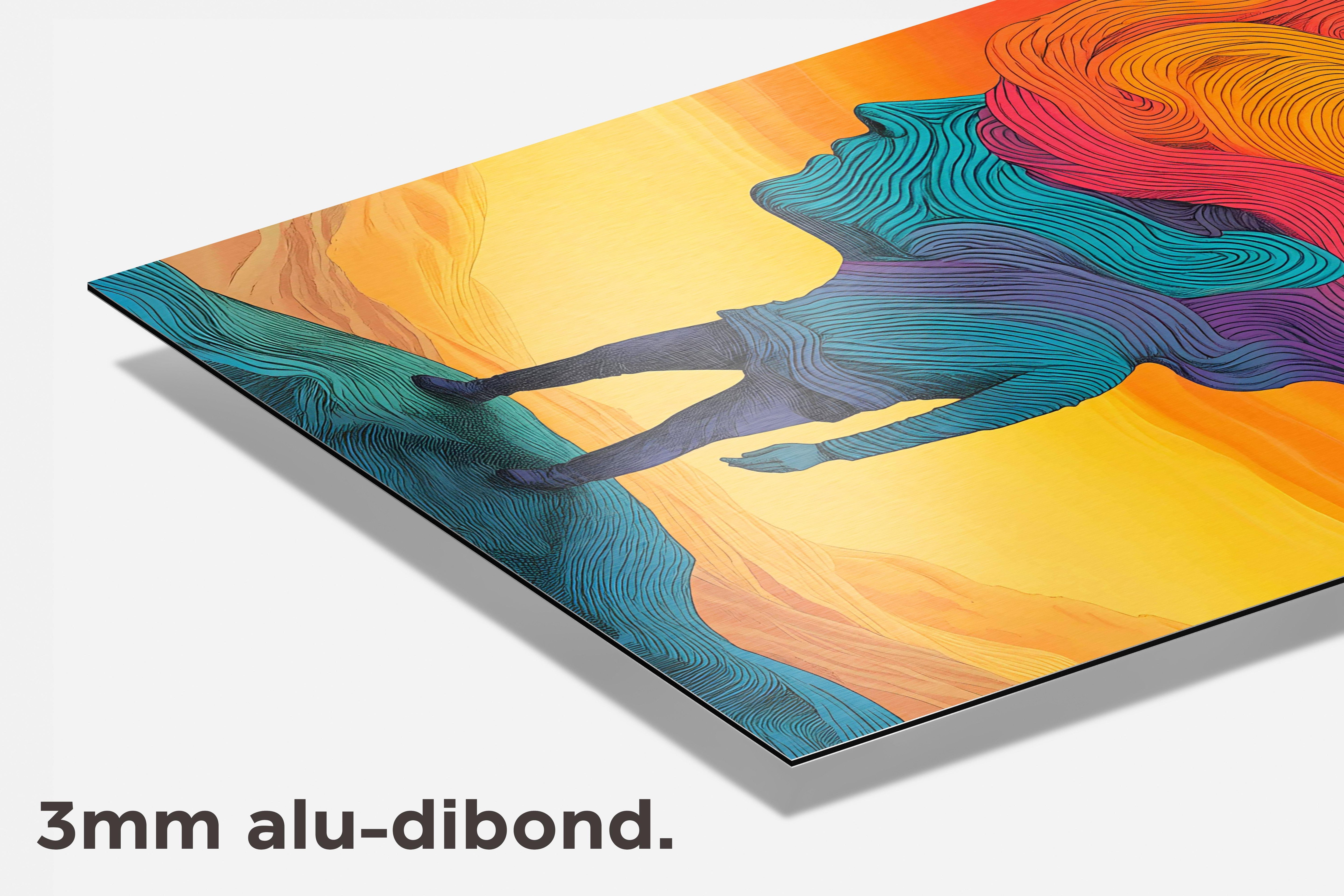 Kleurrijke Geest dibond detail