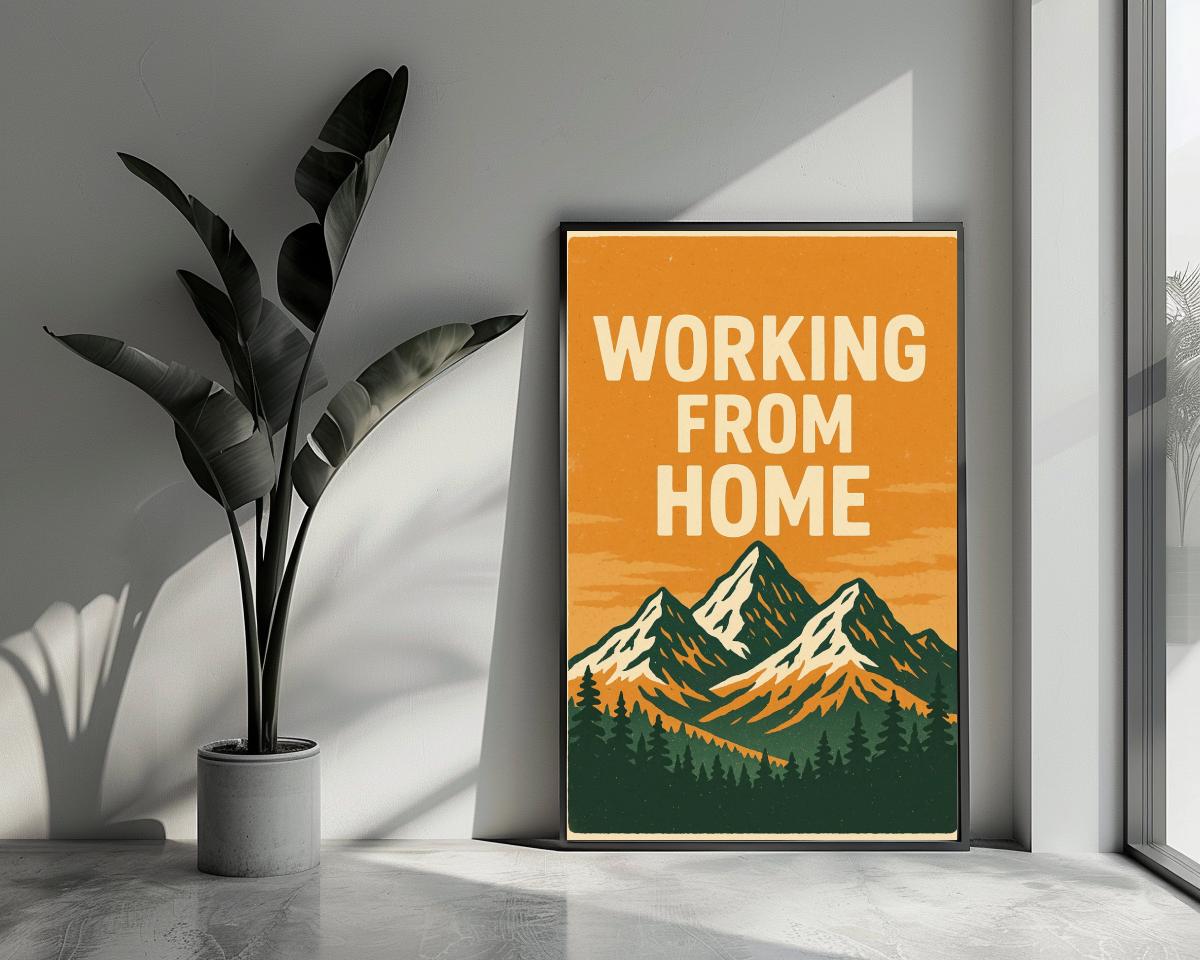 Working From Home Text poster van 25 Artstreet