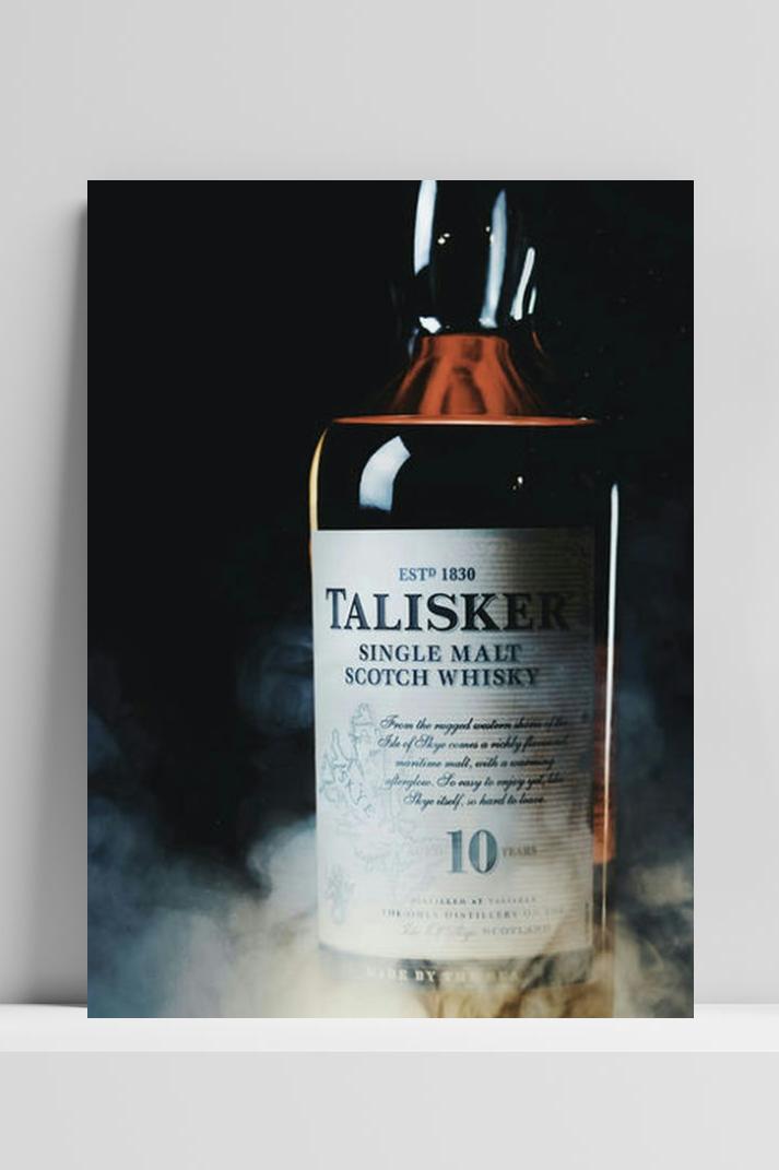 Whisky Talisker op 3mm aluminium dibond