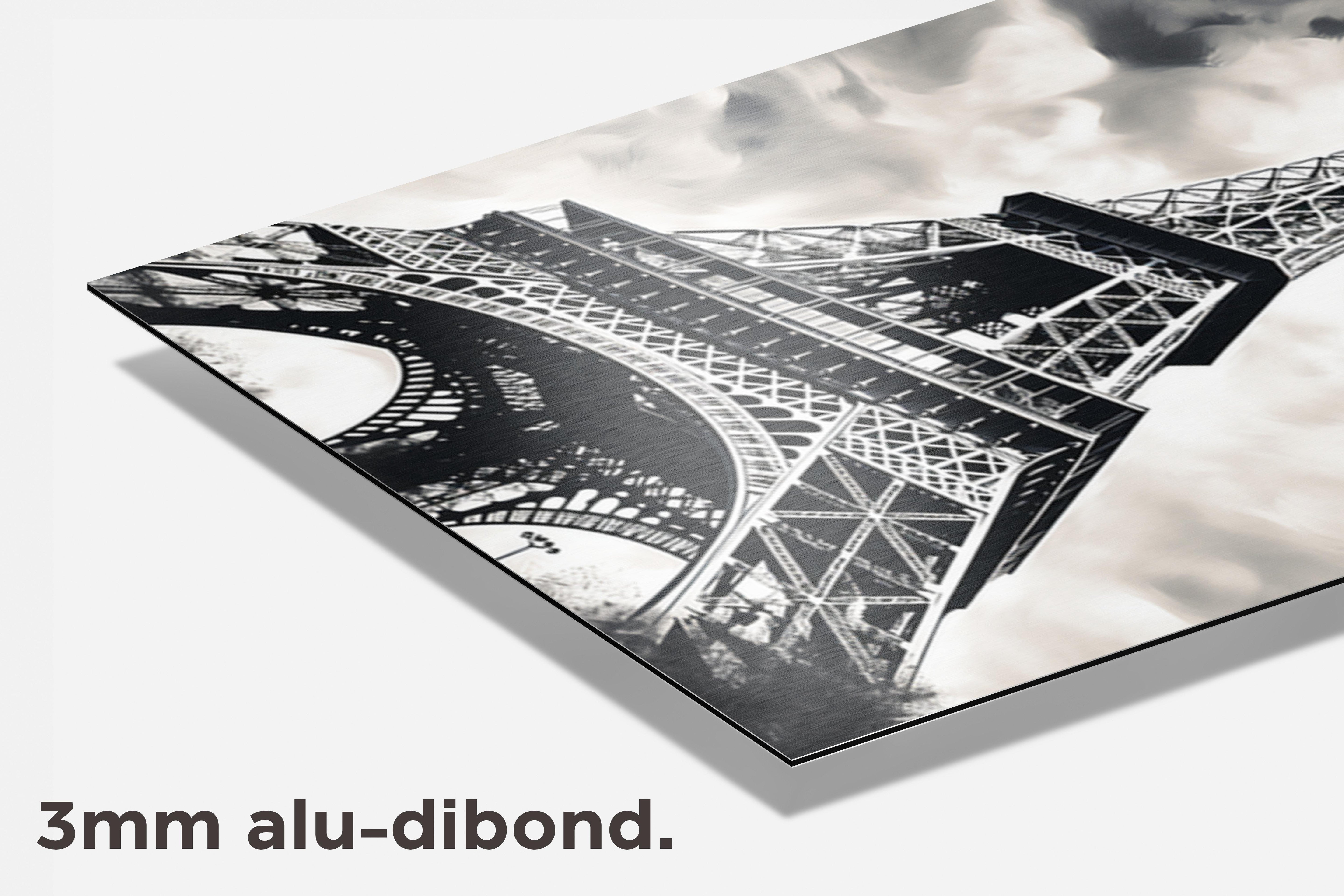 Eiffeltower Zwart Wit dibond detail