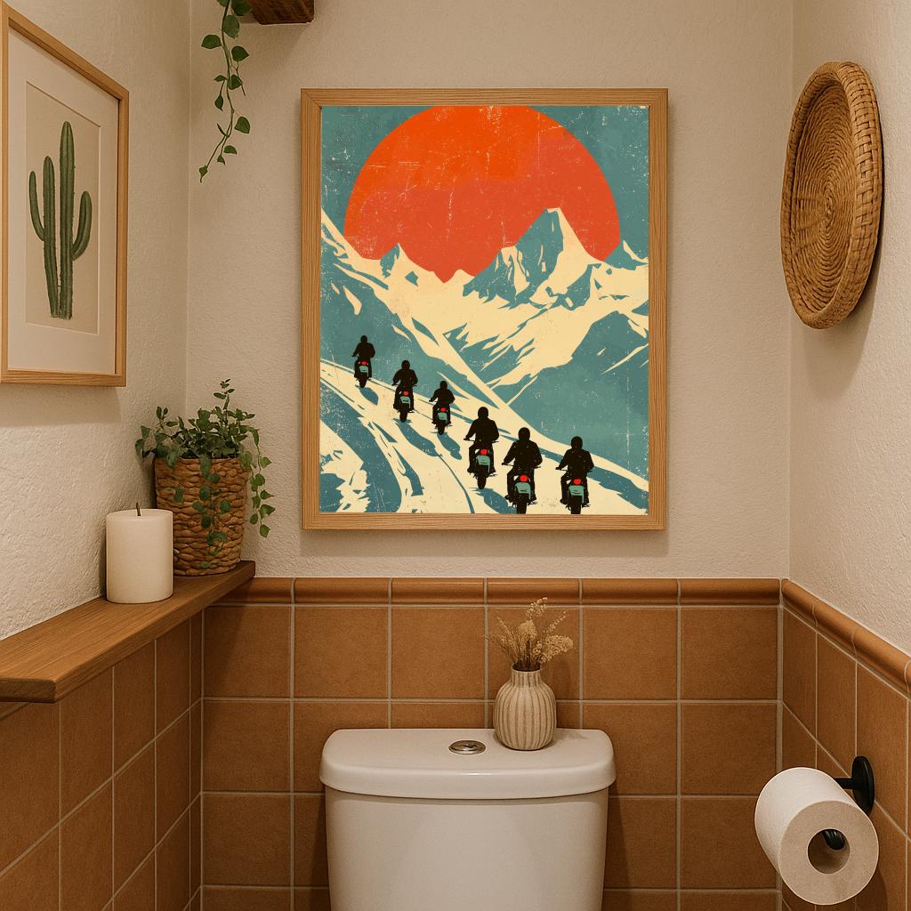 Mountain Motorcycle Retro poster sfeerbeeld 2