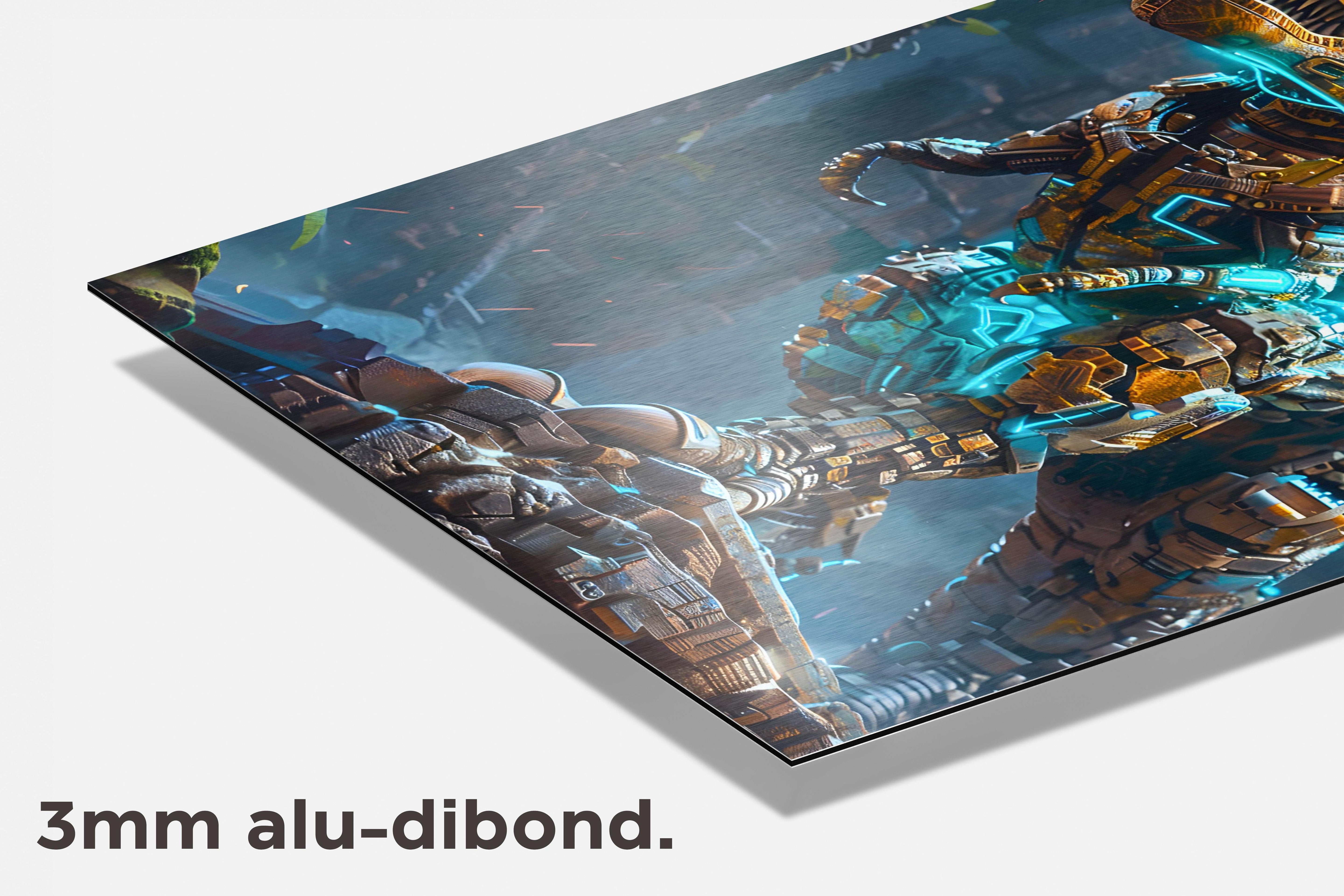 Dinosaurus Robot dibond detail