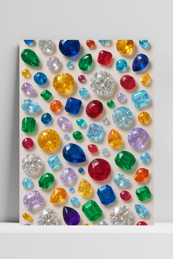 Gemstones op 3mm aluminium dibond