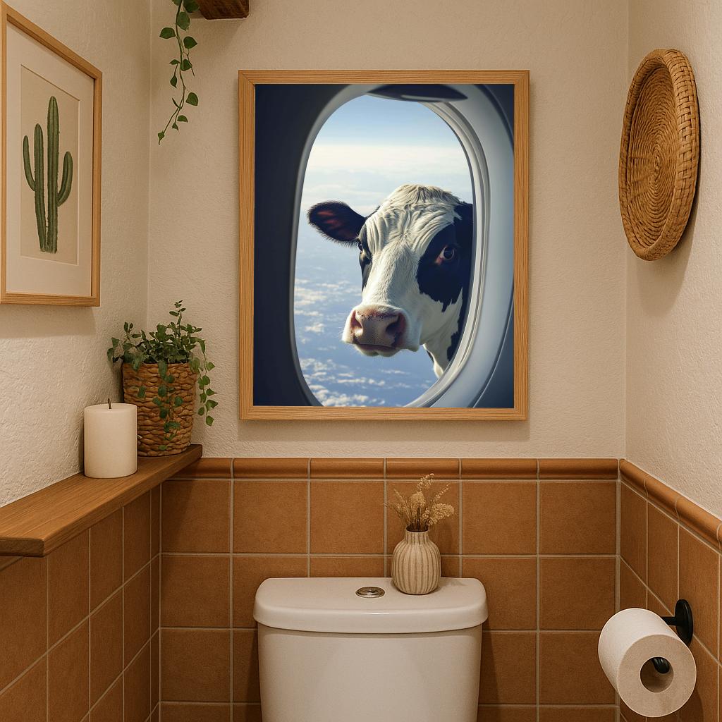 Cow Airplane Window poster sfeerbeeld 2