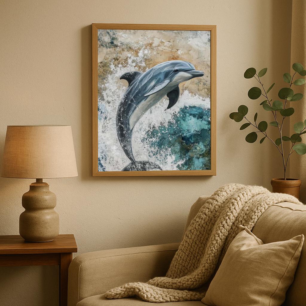 Dolphin Aquarel poster sfeerbeeld 1