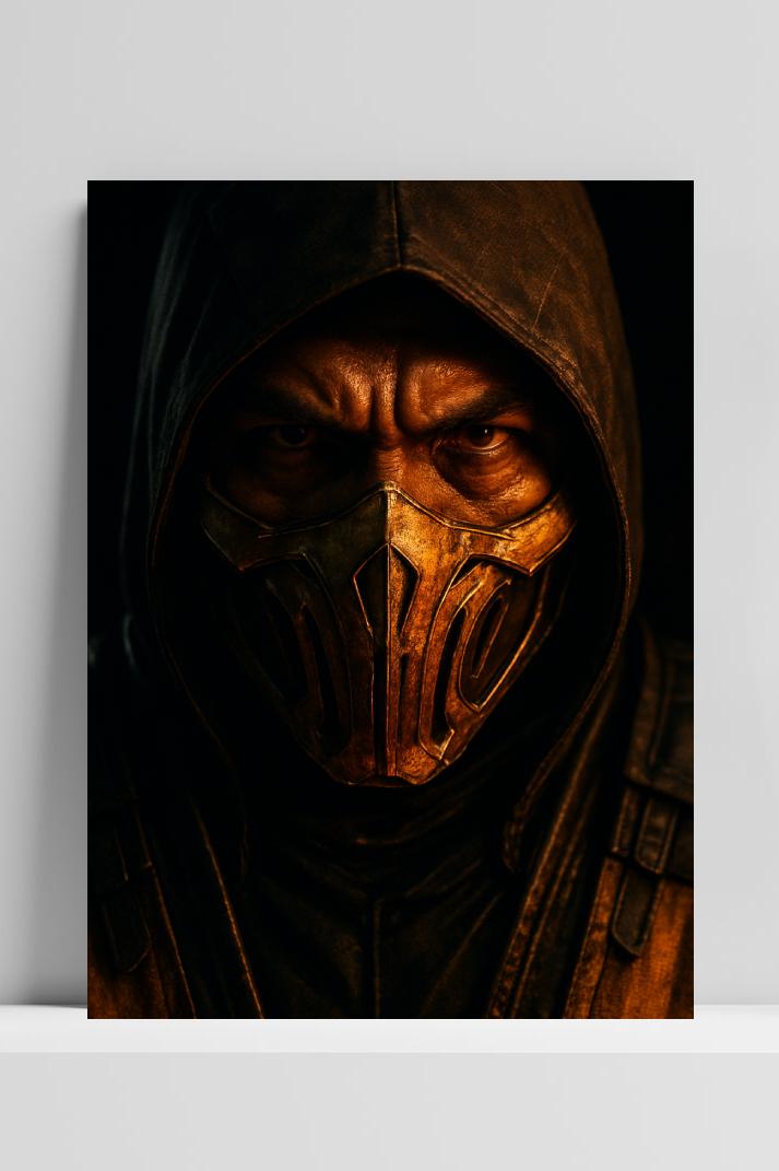 Scorpion Mortal Kombat op 3mm aluminium dibond