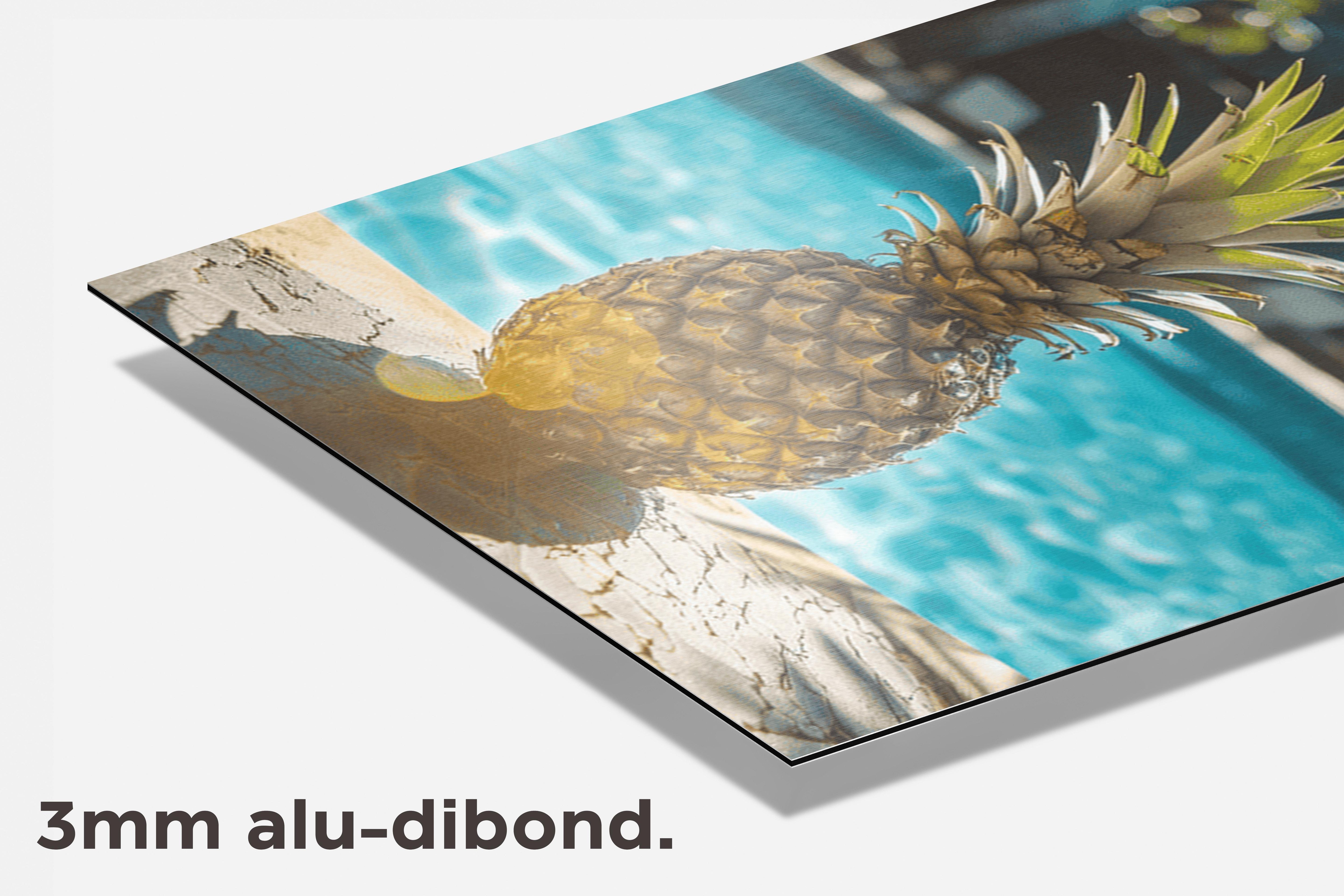 Ananas Zwembad dibond detail